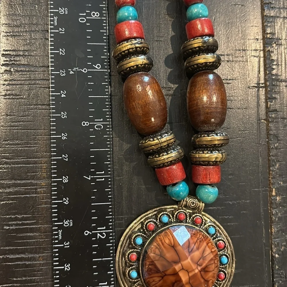 Bohemian Boho Multicolor Beaded Necklace​​ - Picture 6 of 6